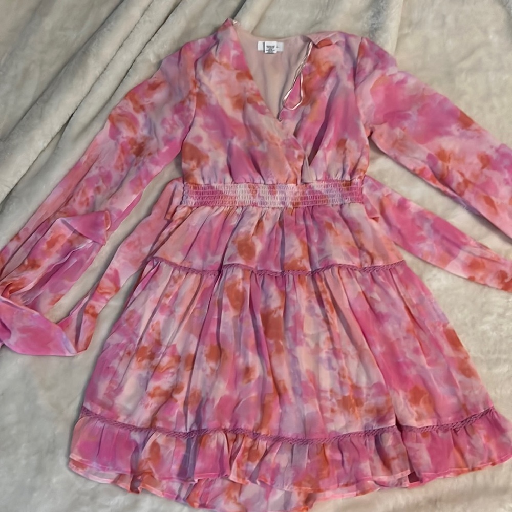 Pink mini floral dress